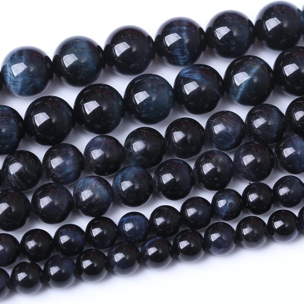 8934 12MM Blue Black Tiger Eye Round Loose Beads Natural Gem Beads Crystal